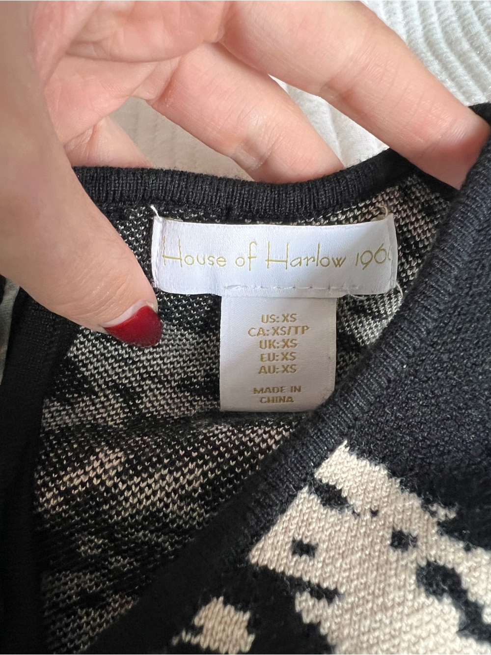 REVOLVE House of Harlow 1960 Black and Beige Abstract Midi Knit Dress Palm Leaf - Picture 3 of 7